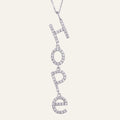 925 Sterling Silver Rhodium Plated Italic Letter Hope and Wish Custom Design Letter Pendant Necklace Jewelry Women