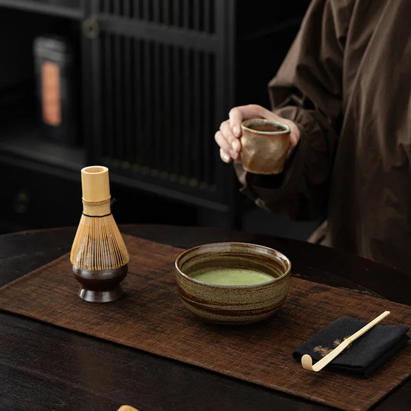 Custom Color Handcrafted Chawan Tea Set Accessory Japanese Handmade for Household Ceramic Matcha Bowl