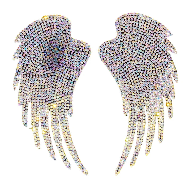Hot Resin Angel Wings Decorative Loose Flatback Rhinestones Creative Self-Adhesive DIY Embellishments for Bags Shoes Hats