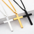 Fashion Gold Silver Black Stainless Steel Link Chain Jesus Cross Pendant Necklace for Men Couple Friend Prayer Jewelry