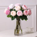 High Quality Real Touch PU Artificial White Roses for Mother's Day and Christmas Home Decor