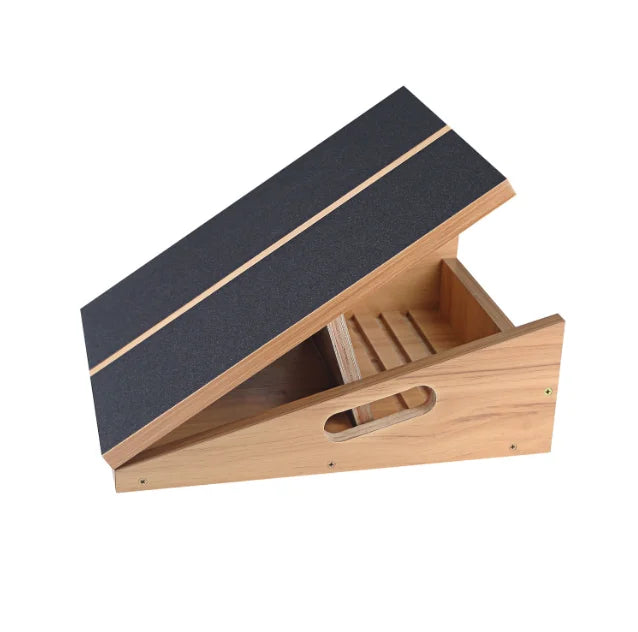 Adjustable 5-Level Steel Calf Stretcher Custom Logo Wooden Slant Board for Fitness Home Exercise Bodybuilding Packaged in Bag