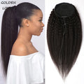 Drawstring Ponytail Human Hair Afro Kinky Curly Ponytail Kinky Straight Extension Remy Brazilian Hair Ponytail