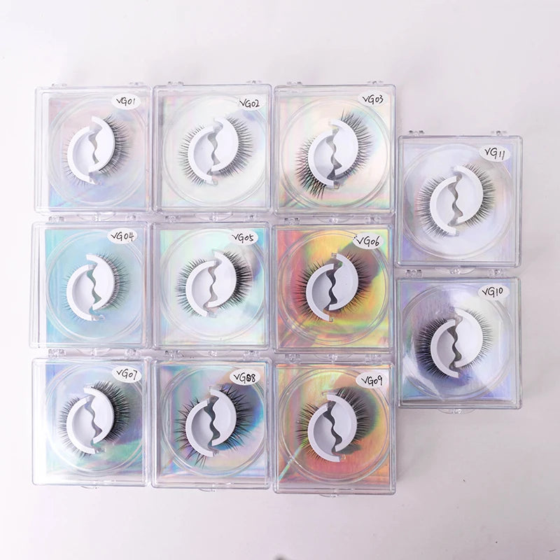 Qingdao Factory Price New Arrival Glue Free Silk Eyelash No Glue  3d Self-adhesive Eyelash