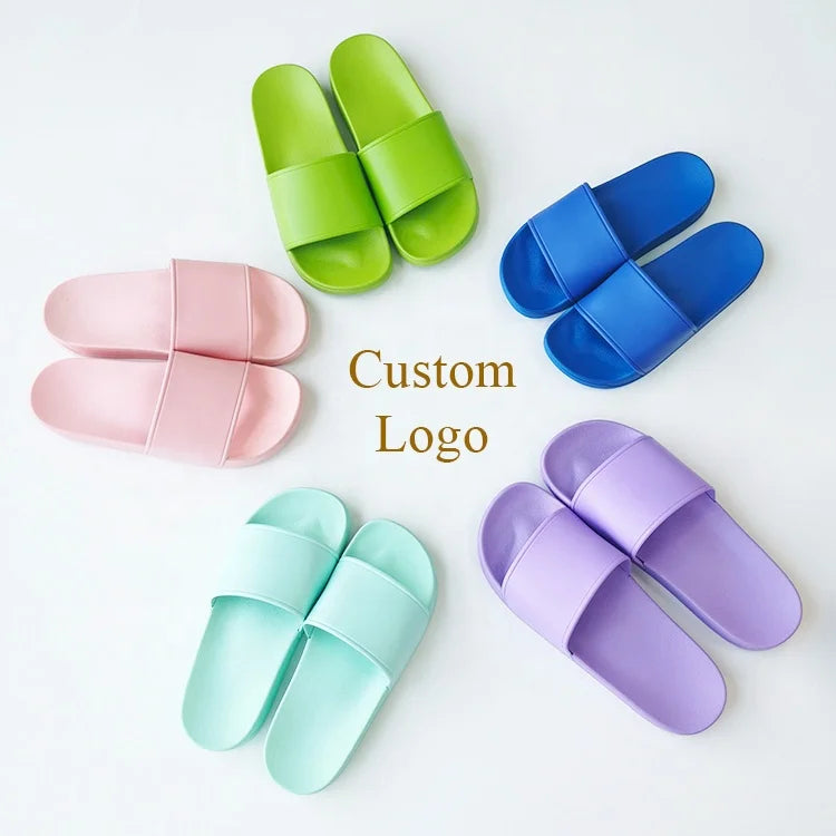 Spring Sandals Men Beach Outdoor PVC EVA Shoes Unisex Purple slippers Rubber Printed logo Summer Cheap Green Men slippers