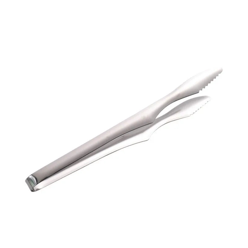 Custom Steak Tongs With Stainless Steel Belt Tooth Korean BBQ Charcoal Toast Clamp Hand-Design Metal Bread Clip Food Application