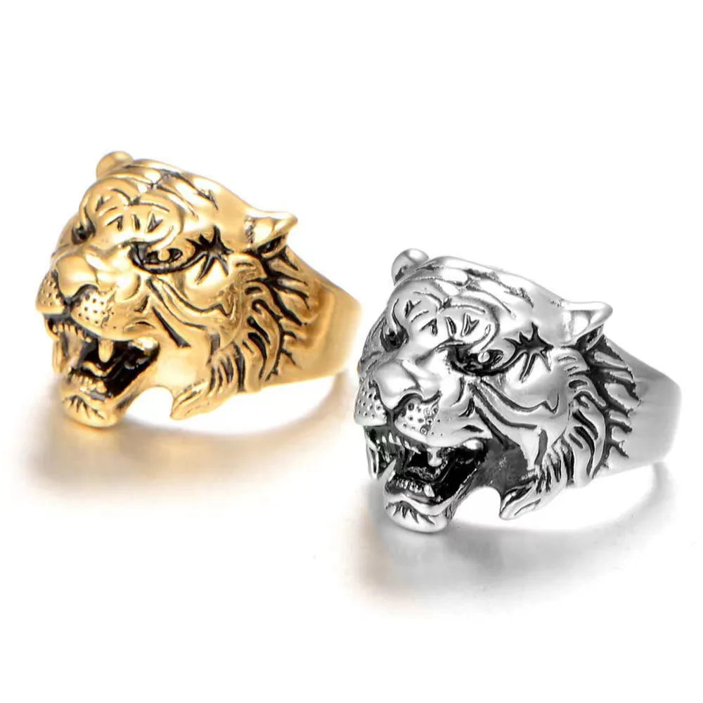 2022 Original Zodiac Jewelry Wholesale Tiger Head Ring Men's Personality Retro Fashion Ring