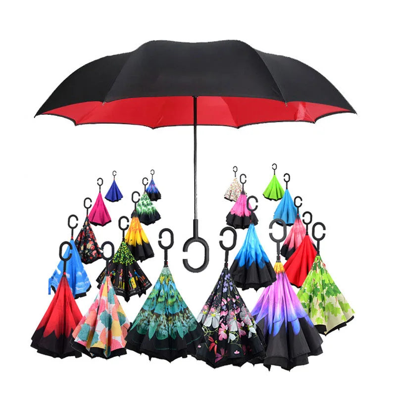 Wholesale Outdoor Double Layer Folding Semi-Automatic Modern 105cm Open Diameter UV Protection Pongee Fabric Business Gift