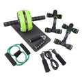10-In-1 Ab Exercise Wheels Kit Core Strength Workout Roller Wheel Hand Grip Jump Rope Push-Up Bar Sports Entertainment Product
