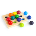 Best-selling Children Wooden Rainbow Sorting Board Color Ball Cognitive Pairing Game Educational Matching Toys for Kids