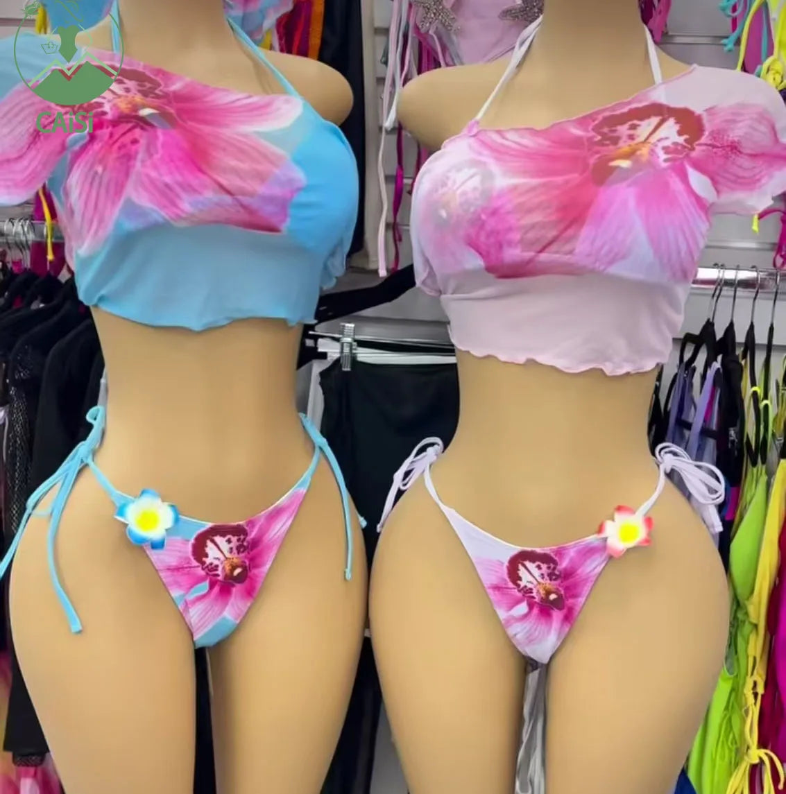 Printed 3 Piece Swimwear Bikini Set Sexy Female Swimsuits for Women 2026 Beach Wear Clothing Ladies Swimwear With Scarf