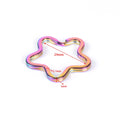 Rainbow Keychain Keyring Metal Flower Shape rainbow Key Rings for DIY Handbag
