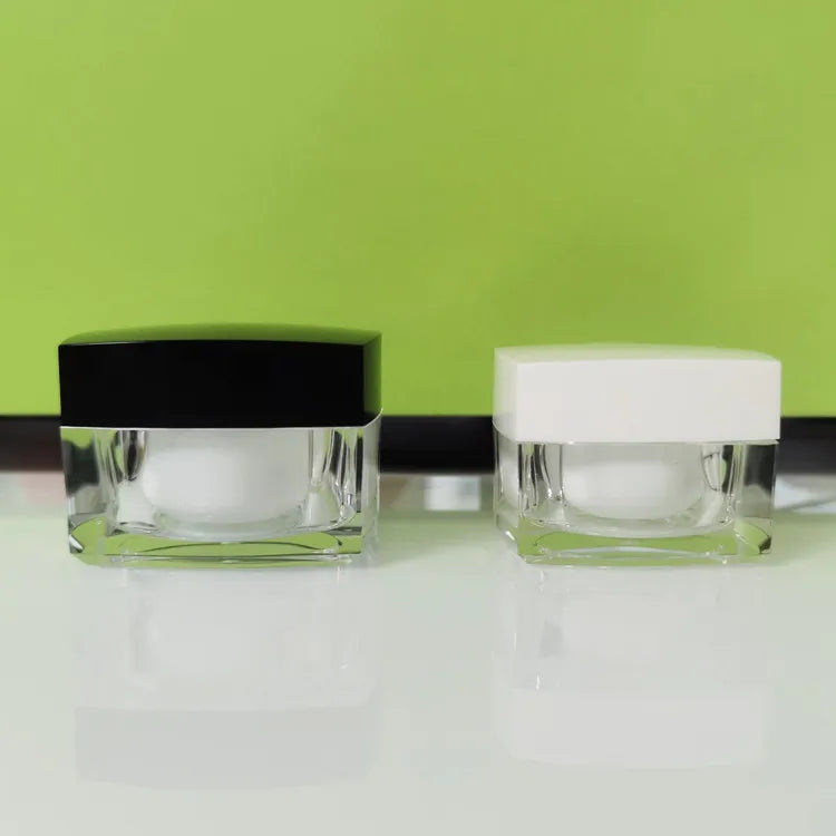 Hot Sale 5g 10g 15g 30g 50g square Bottle Face Cream Acrylic Cosmetic Jar with Skin Care Cream Cosmetic Acrylic Cosmetic Jars