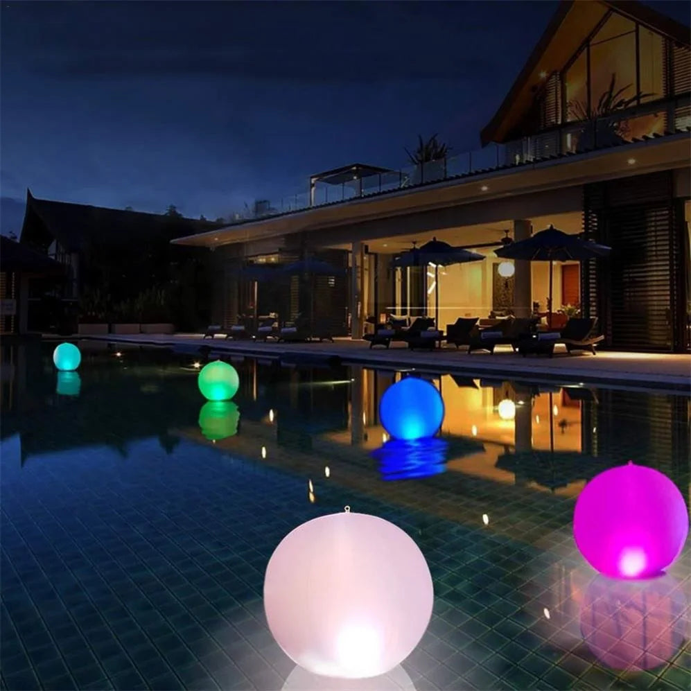 Advertising Swimming Pool Party Decoration LED Light Balloon Inflatable Growing Ball Remote Control LED Colorful Flash Beach