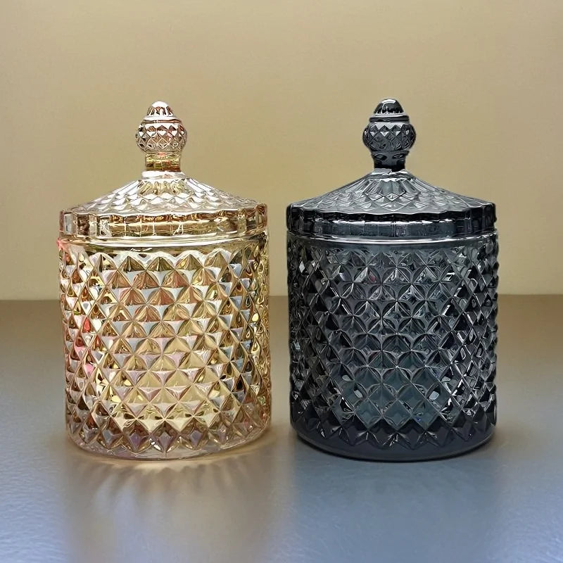 Luxury 10oz Red Glass Wedding Candle Jars with Lid Valentine's Day Custom Printing Wholesale in Bulk