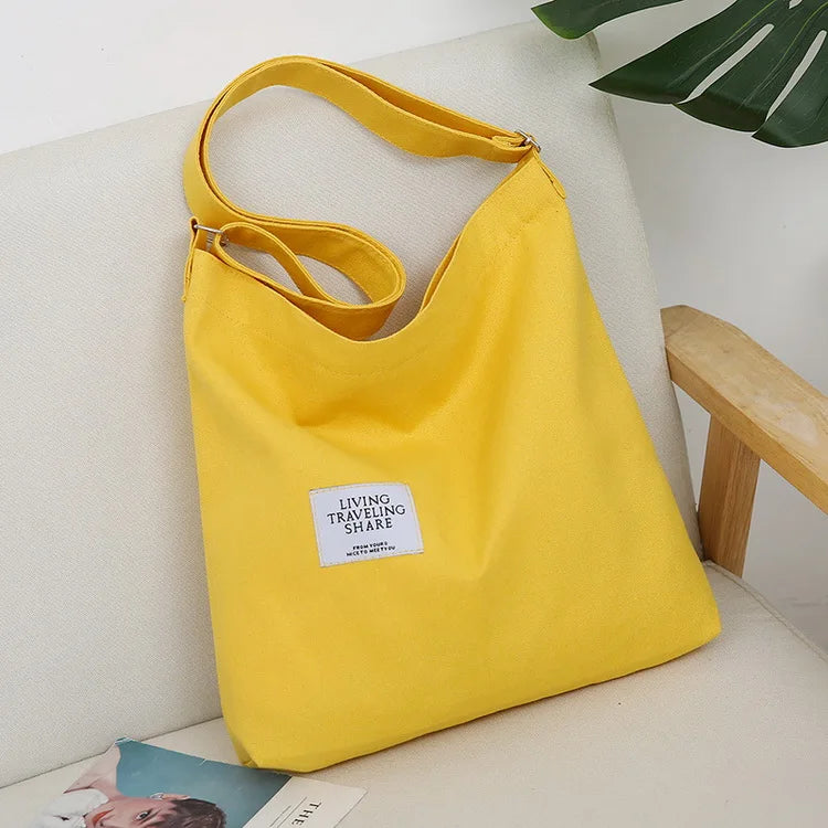 Casual Large Size 12OZ Canvas Shoulder Bag Crossbody Bag Canvas Tote Bag for Women