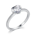 Fine Jewelry 925 Sterling Silver Heart Shape Diamond Ring for Women