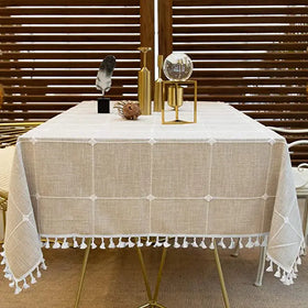 Home Decorative Table Cloth Tablecloth Plain Color Rectangle Linen Table Cloth