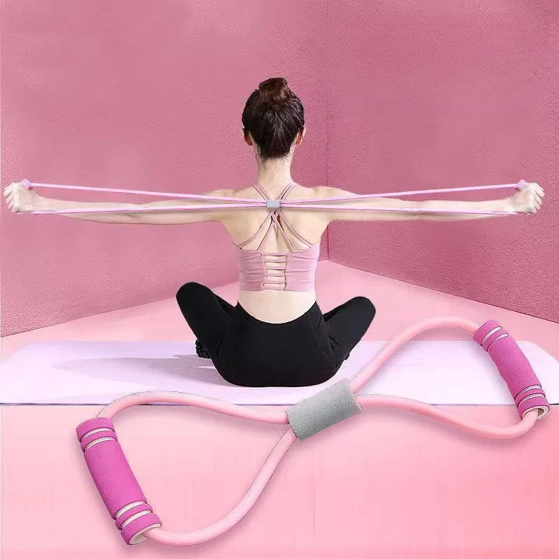 Yoga Elastic Band Home Fitness Equipment Portable Upgraded Shoulder Opening and Back Beautification 8-Line Tension Rope