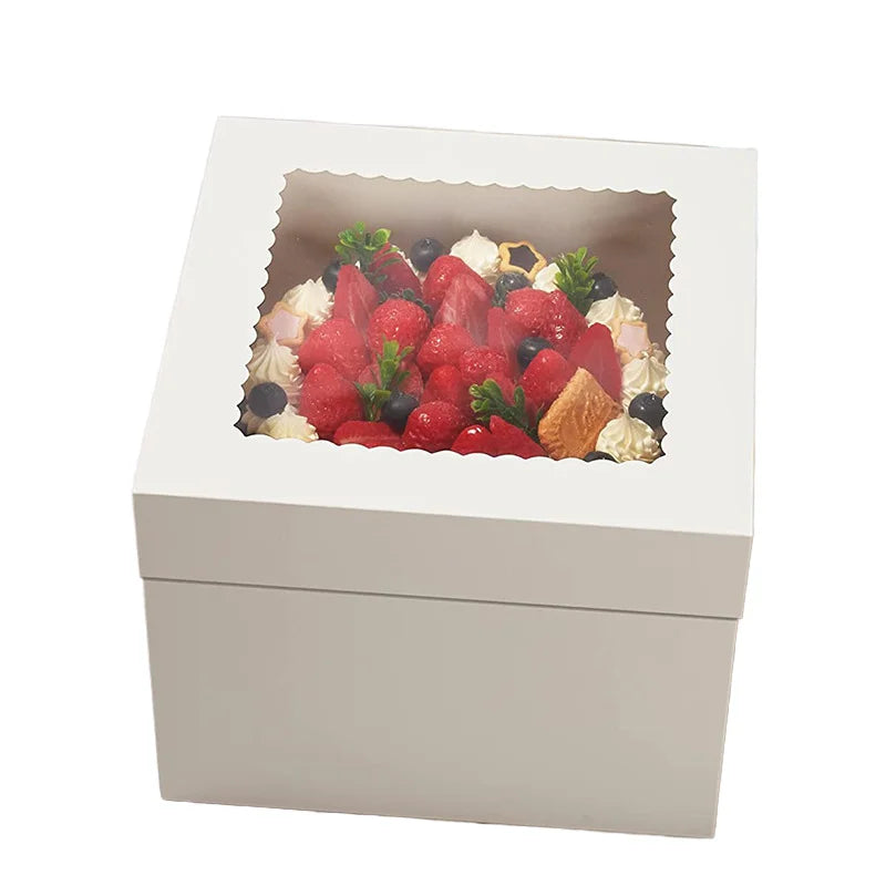 Recyclable Cardboard Cake Packaging Box Wholesale Eco-Friendly Bakery Boxes Transparent Bento Cake Containers for Desserts