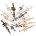 YuenZ 7 Colors Zinc Alloy Vintage Dagger Charm Pendant Ladies Men's DIY Jewelry Accessories Making Earrings Jewelry 31*9mm M70