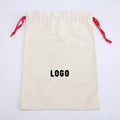 Custom Logo Printed Gift Canvas Cotton Double String Handbag Shoe Dust Drawstring Bag