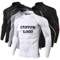 2022 Men High Neck Fitness QYM Sports Running T-shirt Custom Made Compression Quick Drying Stand Collar Men Sweatshirt