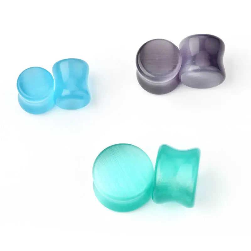 Ear Pug Jewelry Unisex Double Flared Opal Quartz Ear Expander Extender Ears Piercing Jewelry