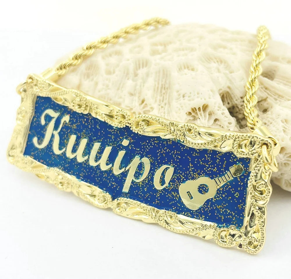 3D Engraved Name Necklace Personalized Nameplate Rope Chain for Women Girl Kids Hawaiian Samoan High Quality 18K 14K Jewelry