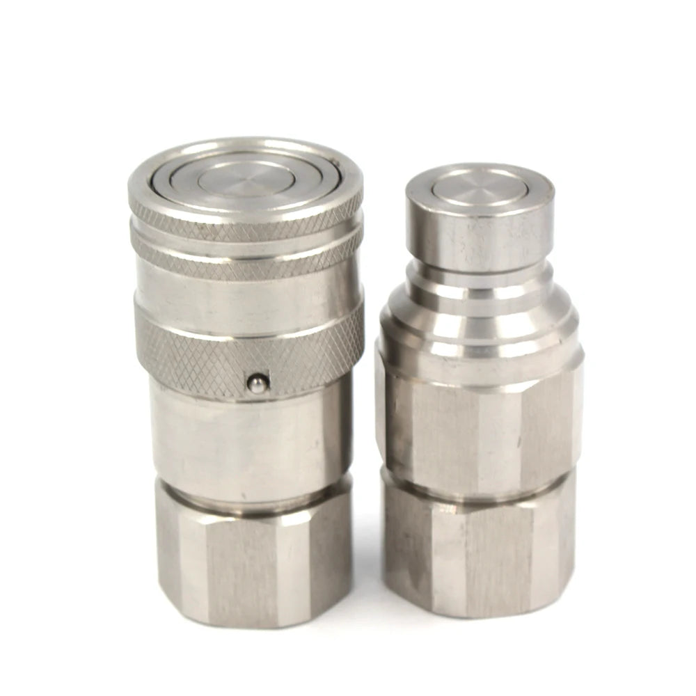 3/8" NPT BSP 13.8 Mpa Smooth Surface Carbon Steel Quick Connect Hose Fittings Made to ISO 16028 Standard