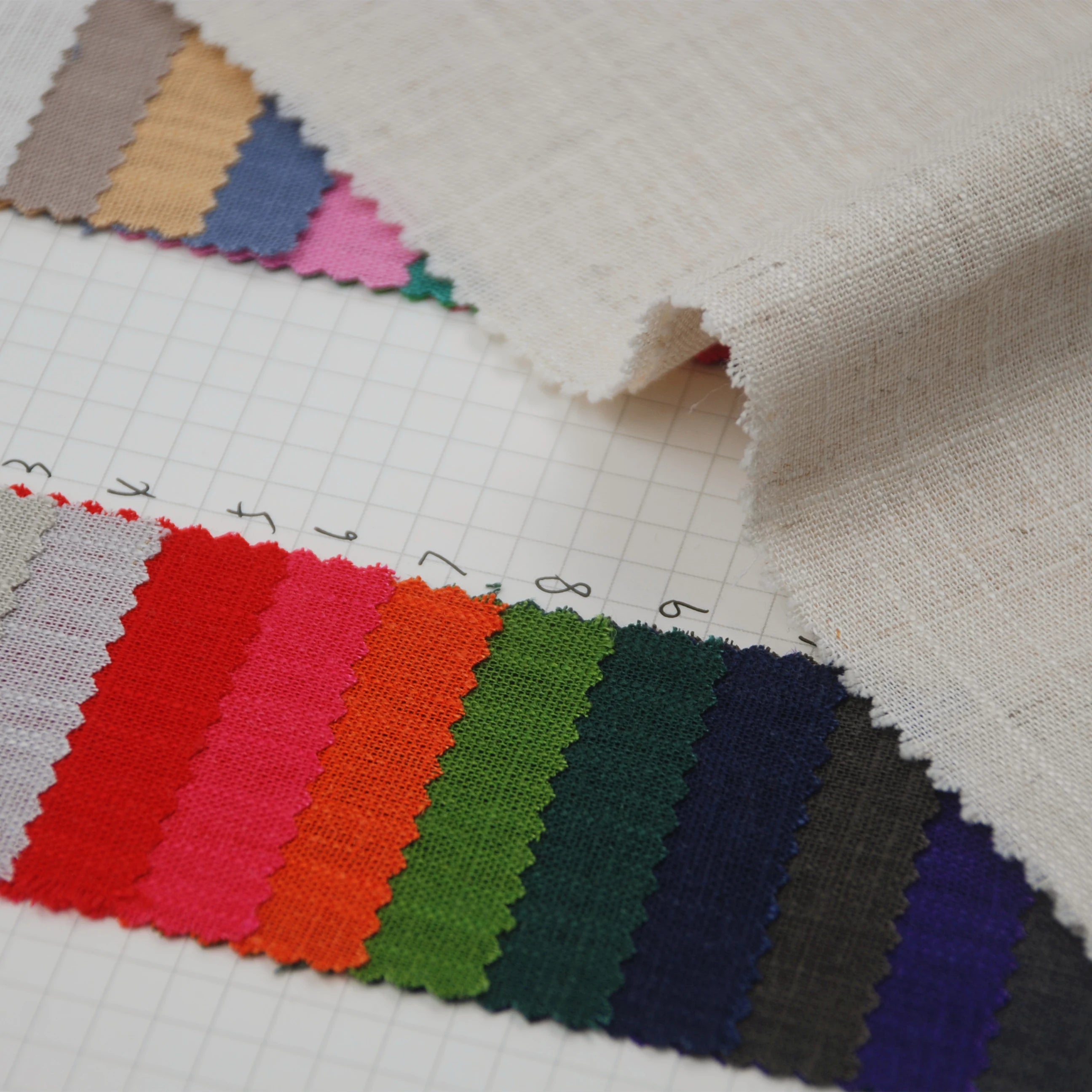 Wholesale Ready Stock Soft Quality Plain Dyed Slubbed French Organic Viscose Linen Rayon Blend Fabric for Clothing