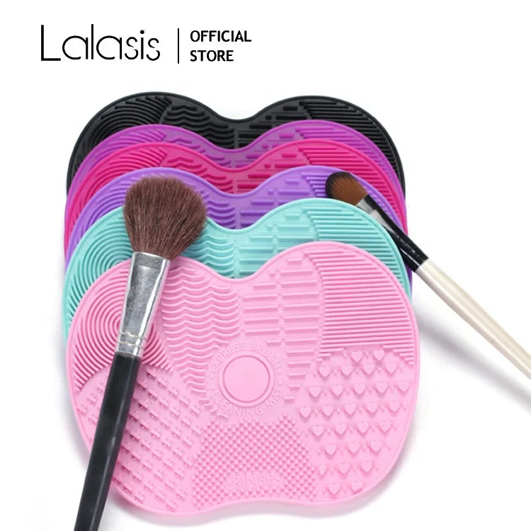 Lalasis Private Label Brush Cleaning Mat Silicone Facial Cleansing Makeup Face Brush Cleanser