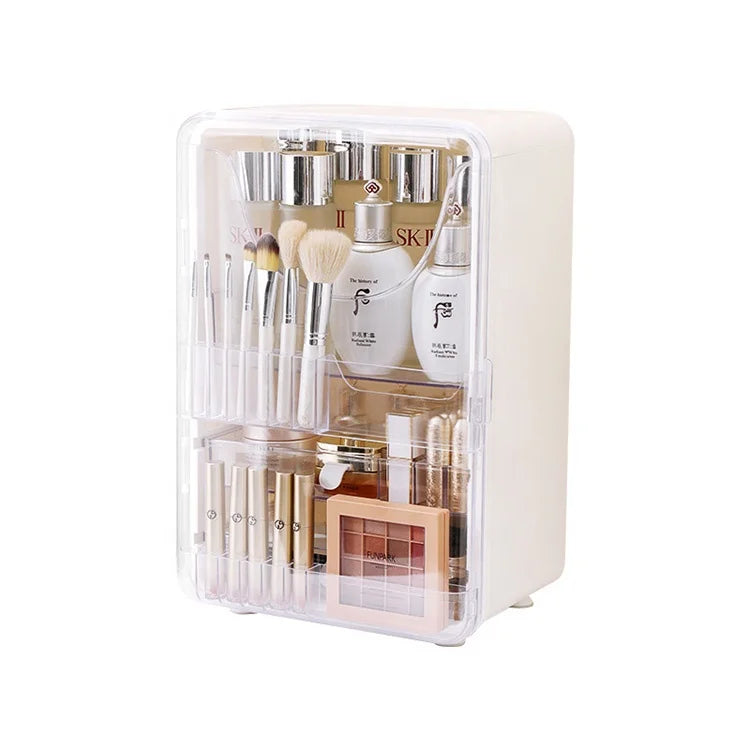 Desktop Dustproof Jewelry Box Home Transparent Cosmetic Makeup Organizer Drawer Cosmetics Storage Box