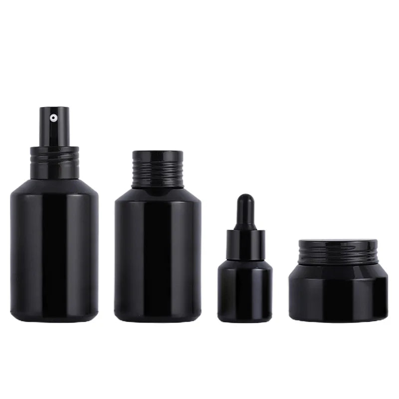 Hot Sales Empty 15g 30g 50g Olive Green Amber Inclined Shoulder Face Cream Containers Skin Care Luxury Frost Glass Spray