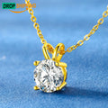 Fine Wedding Jewelry Gift White Gold 925 Sterling Silver Moissanite Solitaire Pendant Dainty Choker Diamond Necklace for Women MegaBDM