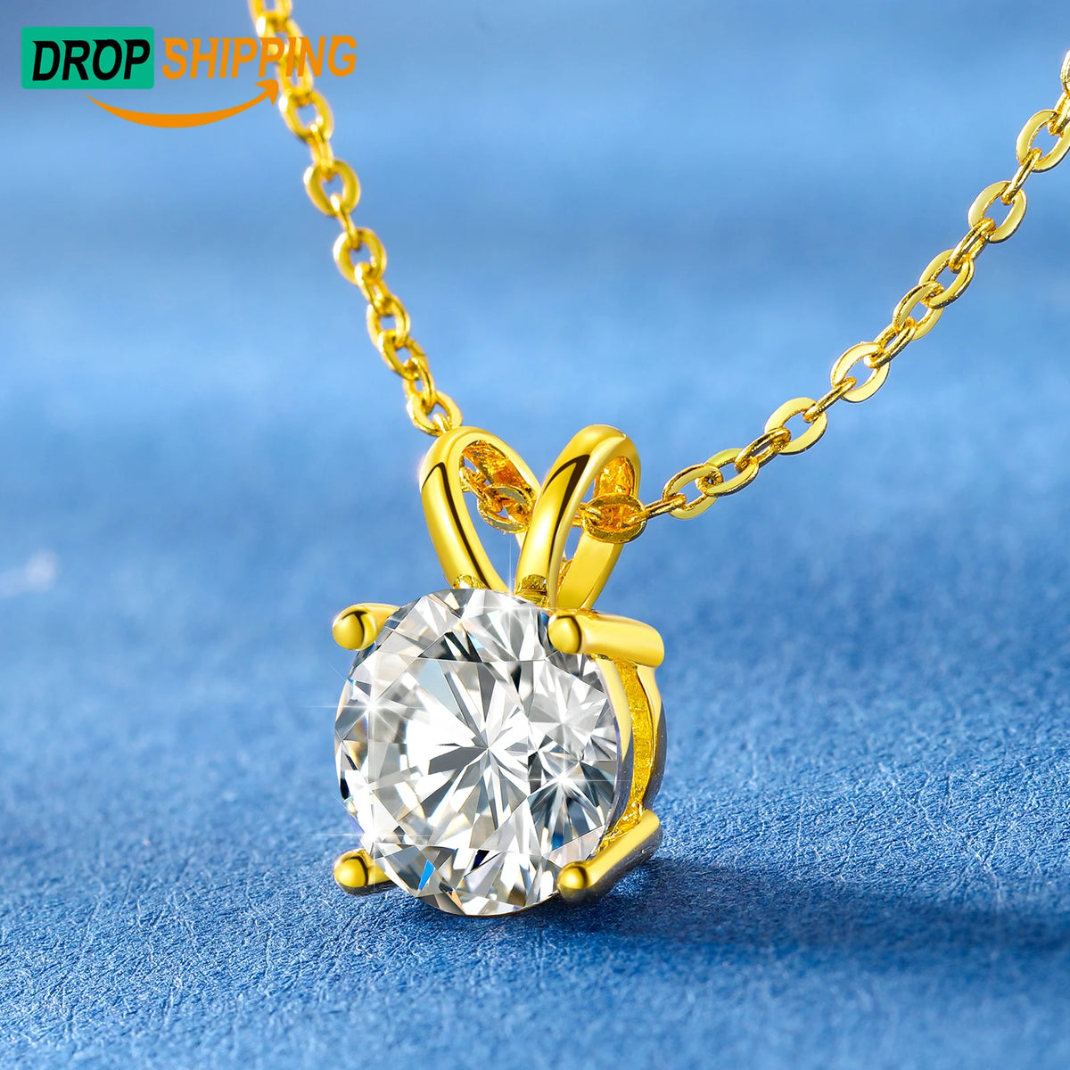 Fine Wedding Jewelry Gift White Gold 925 Sterling Silver Moissanite Solitaire Pendant Dainty Choker Diamond Necklace for Women MegaBDM