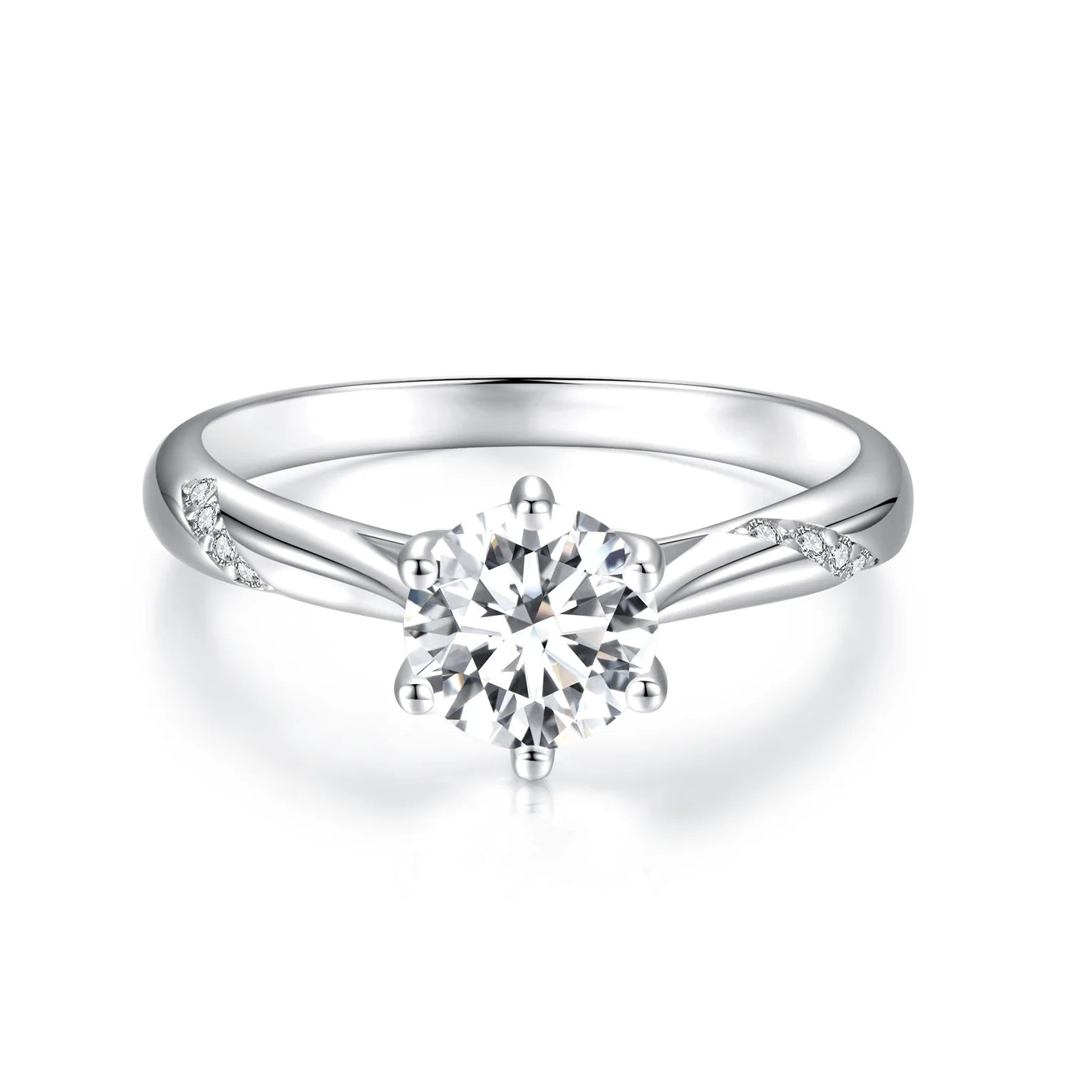Beautiful Fashion Women's Wedding Ring 925 Sterling Silver D Color Moissanite 1 Carat Diamond Ring GRA Certified