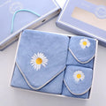 Multi Colour Custom logo Luxury Good Absorption Soft Micro Fiber Bath Towel Embroidery Daisy Kids Bathroom 3pcs Towel Set