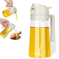 2 in 1 Olive Oil Dispenser Bottle Cooking Oil Sprayer 470ml/600ml Glass Oil Spray Bottle with Premium Nozzle for BBQ