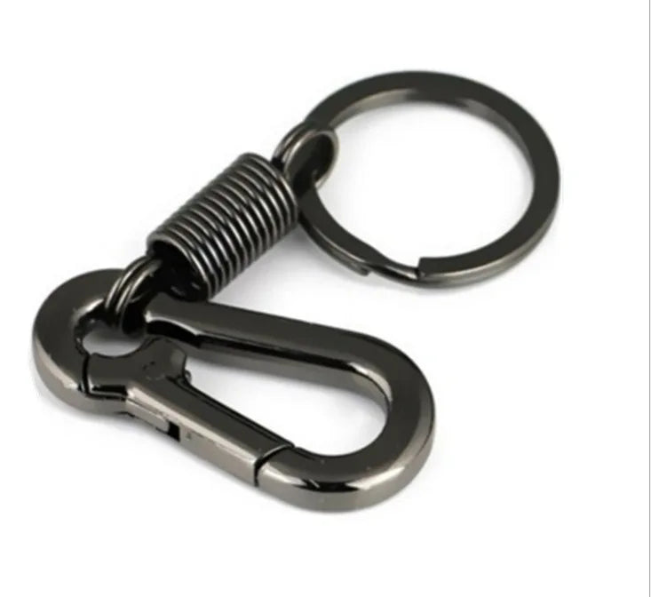 Simple Strong Carabiner Shape Keychain Metal Climbing Hook Key Chain Rings Man Gift