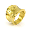 Classic Wide Finger Ring Vintage Jewelry Silver/Gold Color 316L Stainless Steel Wedding Women Men Irregular Ring