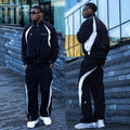 Custom Unisex Reflective Gym Jogger Gym Sets Plus Size Men's Polyester Track Suits Nylon Zip Jacket Patchwork Pants Reflective