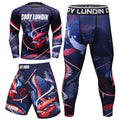 Cody New Men MMA Compression T-shirt Shorts Spats Set Jiu Jitsu Rashguard Fitness Bjj Boxing Boxe Sport Suits Men Active Wear