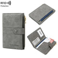 New Suede PU Leather Travel Wallet Passport Cover With ButtonUnisex Large Capacity Multifunctional Passport Card Holder Case