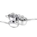 Hot Sale 3-Piece Set Non-Stick Stainless Steel Cooking Pots 24 cm Frying Pan and Cooking Pot in Color Box