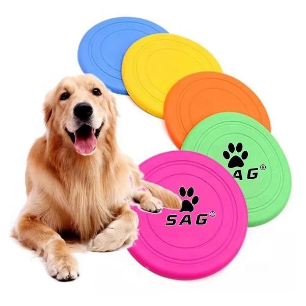 Custom Printed Soft Silicone Flying Disc for Dogs Nontoxic Rubber Flyer Training Toys