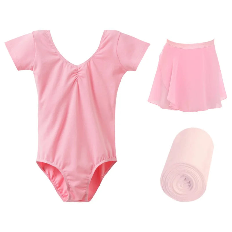 New Arrival Ballet Dance Dress 3pcs Set Cotton Stage Dance Wear Kids Gymnastic Leotard Ballerina for Girls