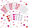 Acrylic Heart Self-Adhesive Rhinestone Sticker Heart Crystal Gems Sticker for for Wedding Decoration DIY Crafts Jewelry Making