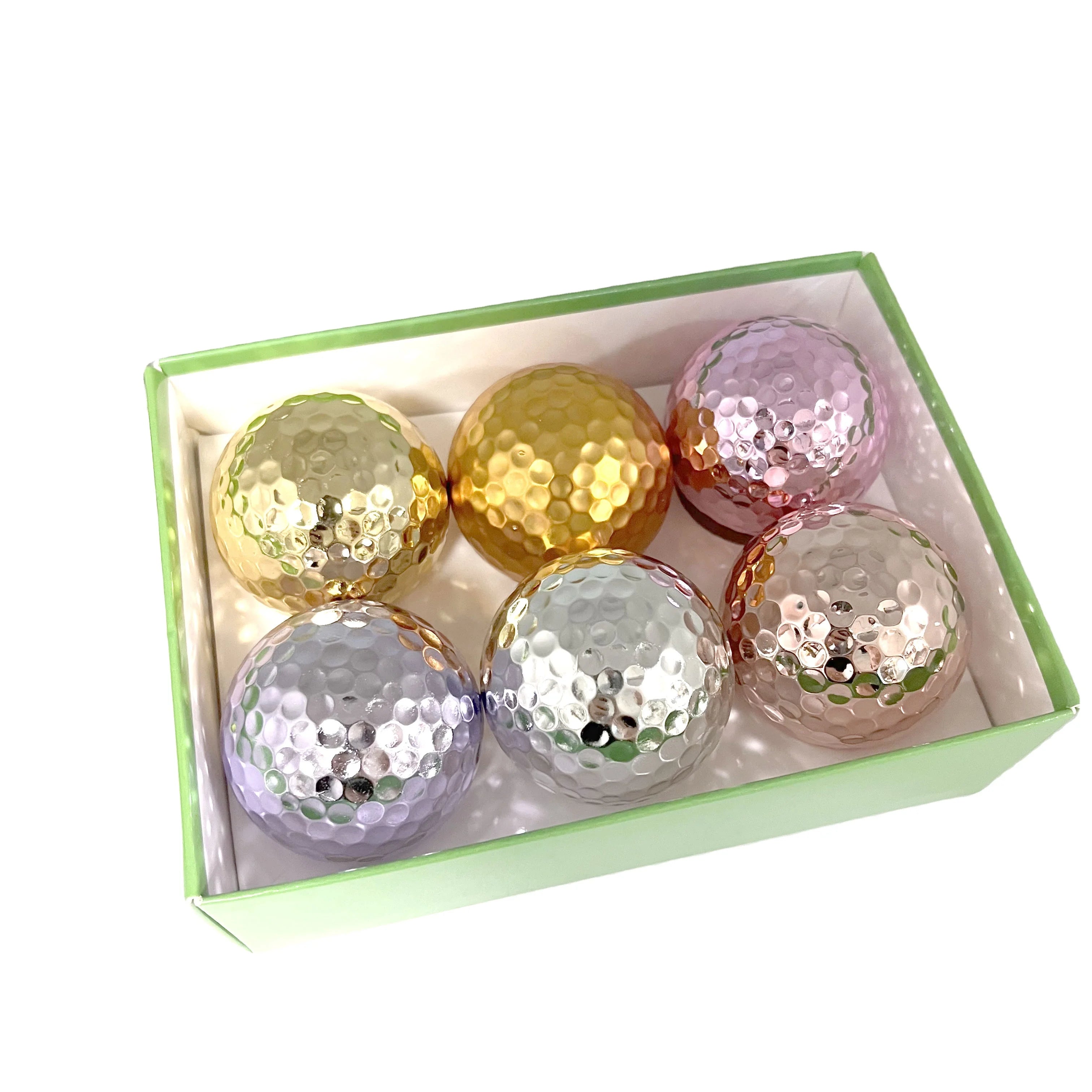 Wholesales Bulk Blank 2 Layer Golden Silver pink Rose Golf Ball for Gift
