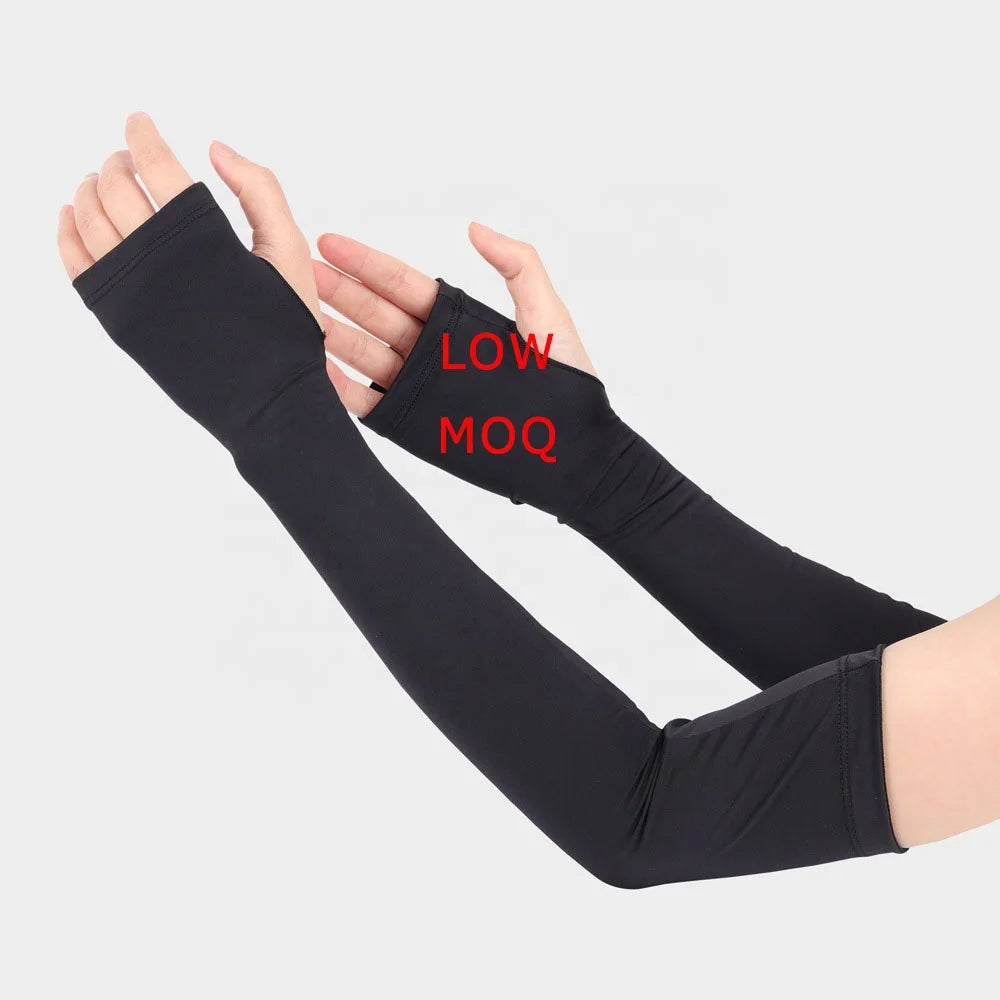 Ice Silk Sleeve Windproof Anti-uv Plain Color Fast Dry Cooling Summer Riding Sleeves